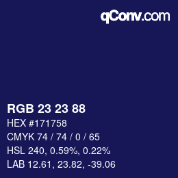 Color code: RGB 23 23 88 | qconv.com