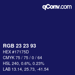 Color code: RGB 23 23 93 | qconv.com