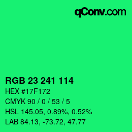Color code: RGB 23 241 114 | qconv.com