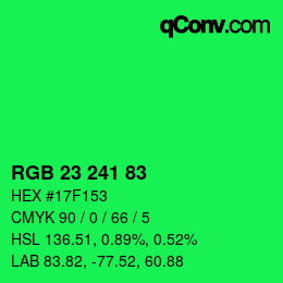 Color code: RGB 23 241 83 | qconv.com
