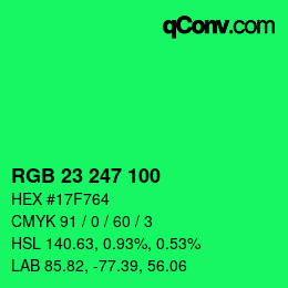 Color code: RGB 23 247 100 | qconv.com