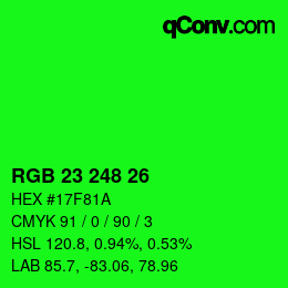 Color code: RGB 23 248 26 | qconv.com