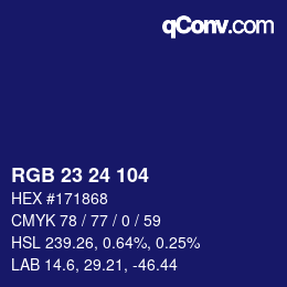 Color code: RGB 23 24 104 | qconv.com