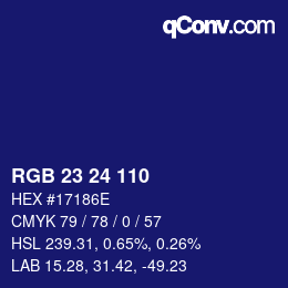 颜色代码: RGB 23 24 110 | qconv.com