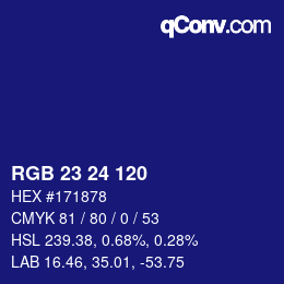 カラーコード: RGB 23 24 120 | qconv.com