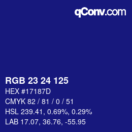 Color code: RGB 23 24 125 | qconv.com