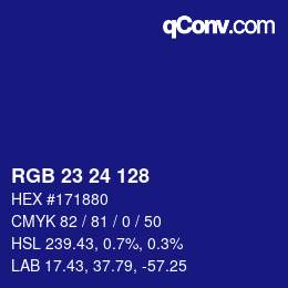Color code: RGB 23 24 128 | qconv.com