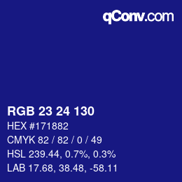 カラーコード: RGB 23 24 130 | qconv.com