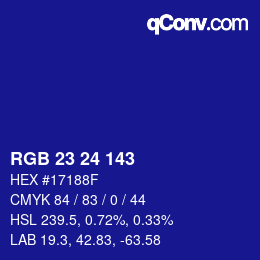 カラーコード: RGB 23 24 143 | qconv.com