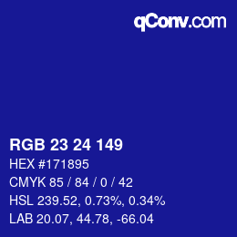 Color code: RGB 23 24 149 | qconv.com