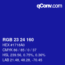 Color code: RGB 23 24 160 | qconv.com