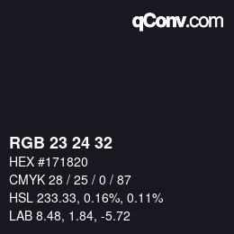 Color code: RGB 23 24 32 | qconv.com