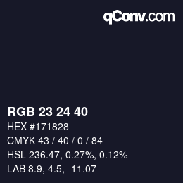 カラーコード: RGB 23 24 40 | qconv.com