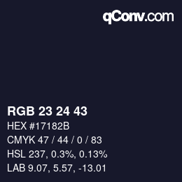 カラーコード: RGB 23 24 43 | qconv.com