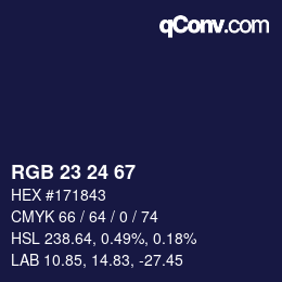 Color code: RGB 23 24 67 | qconv.com