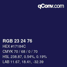 カラーコード: RGB 23 24 76 | qconv.com