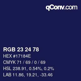 カラーコード: RGB 23 24 78 | qconv.com