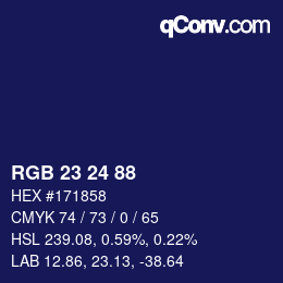Color code: RGB 23 24 88 | qconv.com