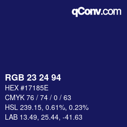 Color code: RGB 23 24 94 | qconv.com