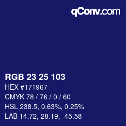 カラーコード: RGB 23 25 103 | qconv.com