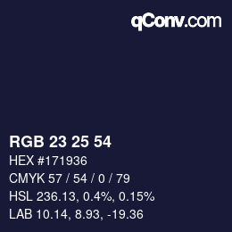 Color code: RGB 23 25 54 | qconv.com