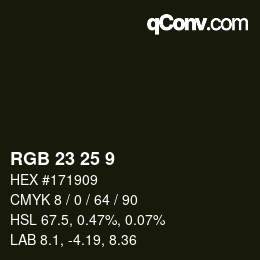 カラーコード: RGB 23 25 9 | qconv.com