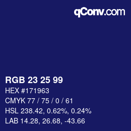 カラーコード: RGB 23 25 99 | qconv.com