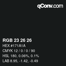 Color code: RGB 23 26 26 | qconv.com