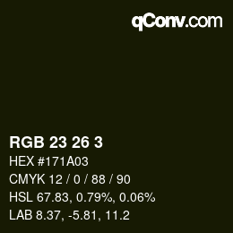 Farbcode: RGB 23 26 3 | qconv.com