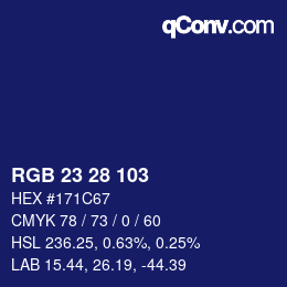 Color code: RGB 23 28 103 | qconv.com