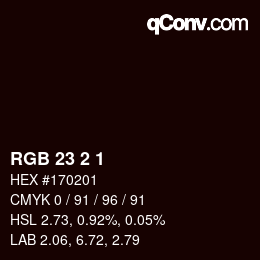 颜色代码: RGB 23 2 1 | qconv.com
