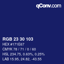 Color code: RGB 23 30 103 | qconv.com
