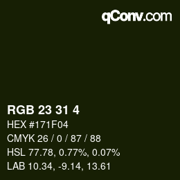 Color code: RGB 23 31 4 | qconv.com