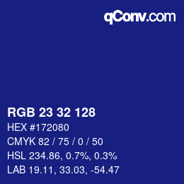 カラーコード: RGB 23 32 128 | qconv.com