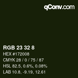 カラーコード: RGB 23 32 8 | qconv.com