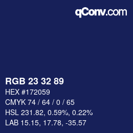 カラーコード: RGB 23 32 89 | qconv.com