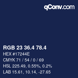 カラーコード: RGB 23 36.4 78.4 | qconv.com