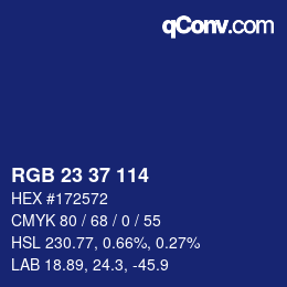 Color code: RGB 23 37 114 | qconv.com