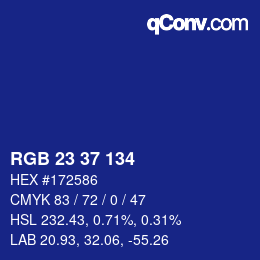 Color code: RGB 23 37 134 | qconv.com