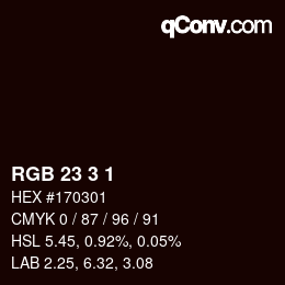 Color code: RGB 23 3 1 | qconv.com