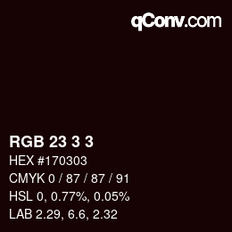Farbcode: RGB 23 3 3 | qconv.com