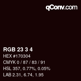 颜色代码: RGB 23 3 4 | qconv.com
