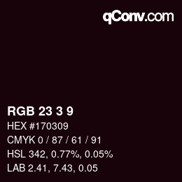 颜色代码: RGB 23 3 9 | qconv.com
