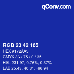 カラーコード: RGB 23 42 165 | qconv.com