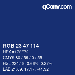 Color code: RGB 23 47 114 | qconv.com