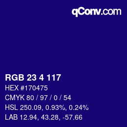 カラーコード: RGB 23 4 117 | qconv.com