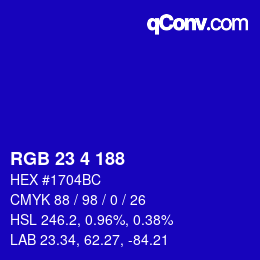 Color code: RGB 23 4 188 | qconv.com