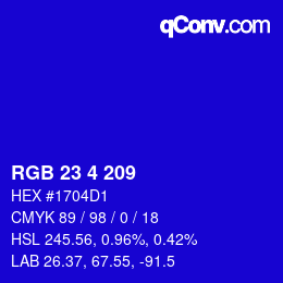 Color code: RGB 23 4 209 | qconv.com