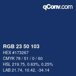 Color code: RGB 23 50 103 | qconv.com