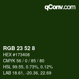 カラーコード: RGB 23 52 8 | qconv.com